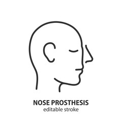 Nose prosthesis line icon. Vector illustration. Editable stroke.