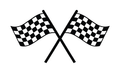Fototapeta premium Two crossed checkered racing flag vector