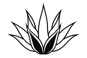 aloe vera icon, silhouette illustration vector.