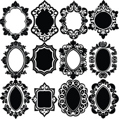 set of black ornate frames