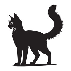 Lively Somali silhouette, a dynamic portrayal of its high-energy nature – Somali illustration – Somali vector – cat silhouette

