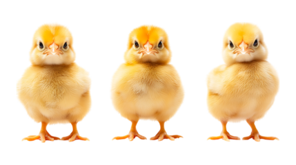 Pack of Chick set Against Transparent Background for Farm Education, Animal Branding, or Easter Design Projects