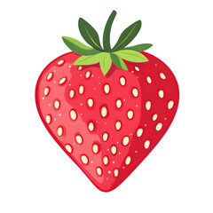 Obraz premium Cartoon Strawberry on White Background