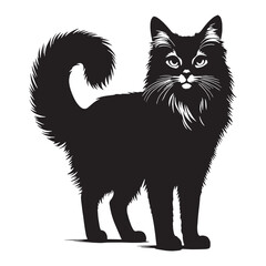 Confident Somali silhouette, capturing its proud stance and self-assured aura – Somali illustration – Somali vector – cat silhouette

