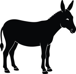 donkey silhouette isolated on white