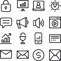 Digital Marketing Icon Pack Vector