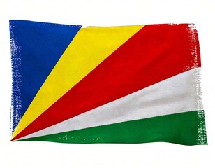 Fototapeta premium seychelles national flag Real isolated on white background