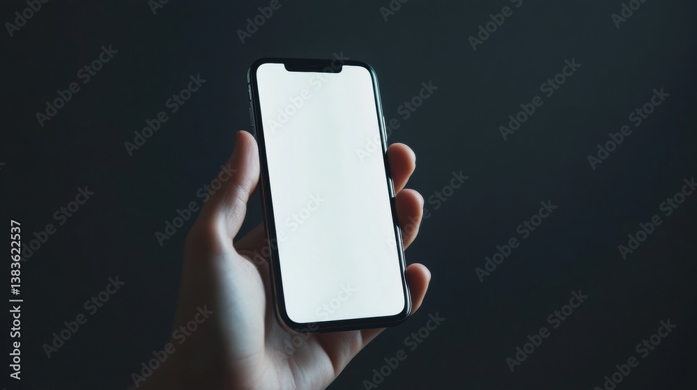Aufkleber hand holds smartphone while scrolling through online store app showcasing modern shopping experience