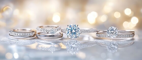 Sparkling Diamond Rings Engagement, Wedding & Anniversary Bands