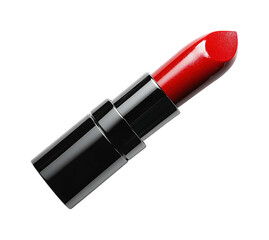Obraz premium Applying red lipstick for glamorous look isolated on transparent background, png