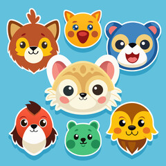 Fototapeta premium set of funny animals