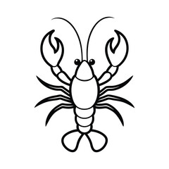  set of lobster line art vector,