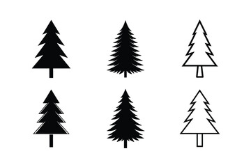 Obraz premium christmas trees set