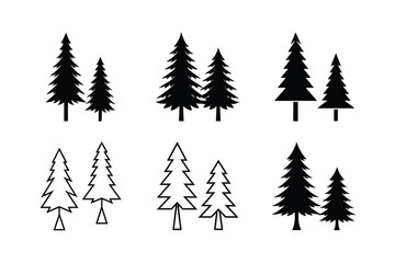 Obraz premium set of fir trees