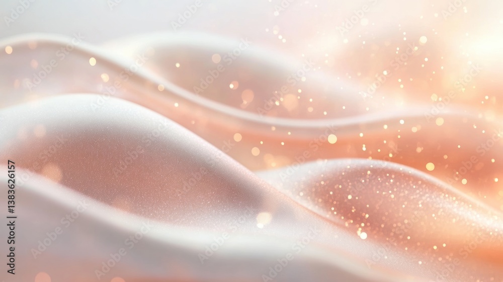 Poster close-up of gently lifted skin showcasing smooth tension and radiant effect with soft glowing lighti