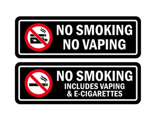 No Smoking or Vaping Signs, Smoking Prohibited Signs