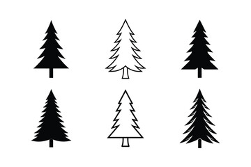 Fototapeta premium set of christmas trees