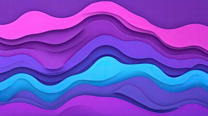 Gradient waves, layered composition. Fluid design, smooth textures, vivid colors, and a solid color background