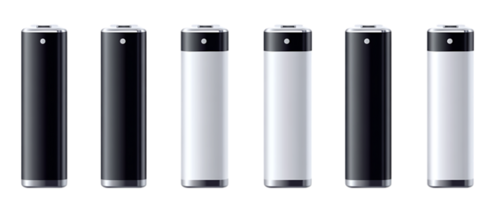 Pack of Charger Rectangular Cylindrical set Against Transparent Background for Tech Branding, Electronic Product Design, or Utility Projects