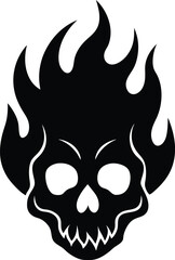 skull in flames