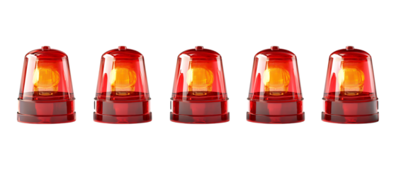 Pack of Britax Magnetic Emergency Siren Beacon set Against Transparent Background for Safety Design, Emergency Services, or Industrial Projects