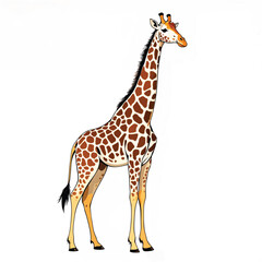 Obraz premium Adorable Cartoon Giraffe Vector Illustration