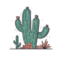 Vibrant Desert Cactus Vector Art

