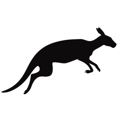 Black Kangaroo Outline Illustration

