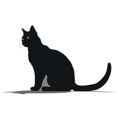 Elegant Cat Outline Illustration