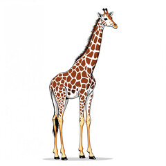Naklejka premium Adorable Cartoon Giraffe Vector Illustration