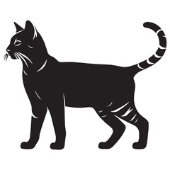 Adventurous Toyger silhouette, a portrayal of the breed’s curious and active nature – Toyger illustration – Toyger vector – cat silhouette

