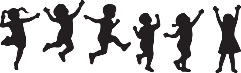 Kids Playing Silhouette Bundle | Outdoor Activity Clipart