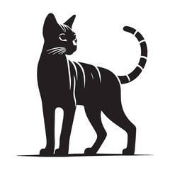 Agile Toyger silhouette, emphasizing its energetic and active nature – Toyger illustration – Toyger vector – cat silhouette

