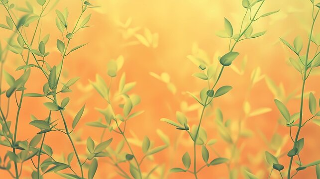 A tiled background image using light orange background and some orange with light Grass green color, Generative AI illustrations.
