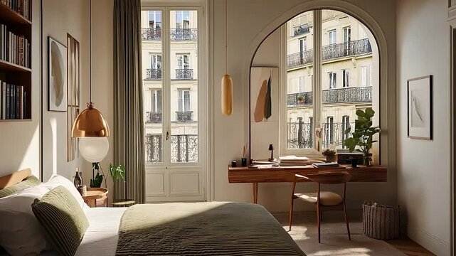 Parisian Apartment Bedroom with City View
