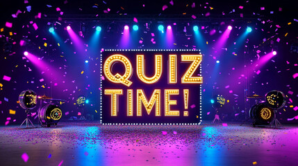 Quiz Time  Stage Show  Game Night  Competition  Festive Lights  Confetti Celebration