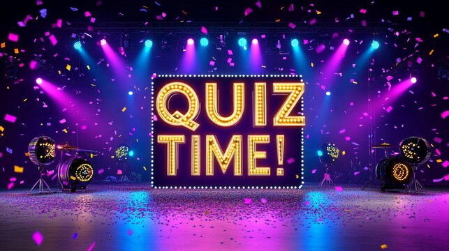 Quiz Time  Stage Show  Game Night  Competition  Festive Lights  Confetti Celebration