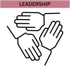 leadership icon.line leadership icons. Simple modern icons about - enterprise, teamwork, career promotion, businesswoman, agreement, meeting, team, businessman, employee. EPS 10 .