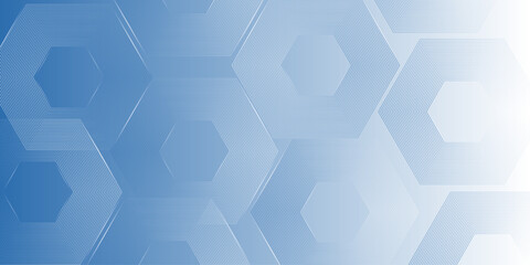 Vector abstract hexagonal white and blue background. Smooth hexagon line background, blurred pattern. Light pale texture.