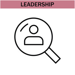 leadership icon.line leadership icons. Simple modern icons about - enterprise, teamwork, career promotion, businesswoman, agreement, meeting, team, businessman, employee. EPS 10 .