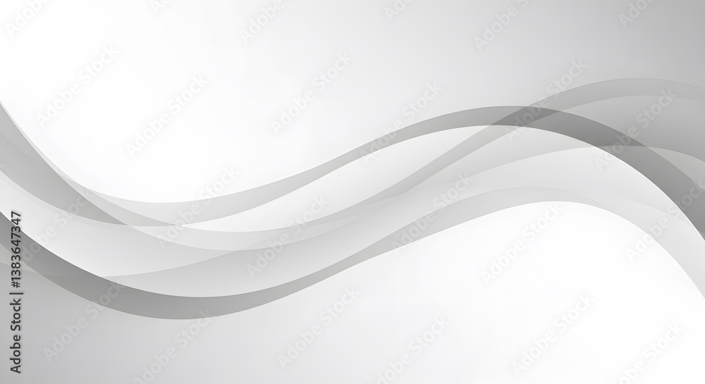 Poster abstract flowing wave design in shades of gray on white background