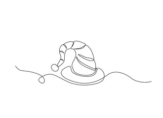 One continuous line drawing clown hat vector. Clown hat single line art design.