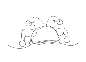 One continuous line drawing clown hat vector. Clown hat single line art design.