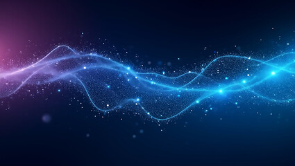 Illustration Geometric Neon Blue Abstract Network of Dots and Lines Background,Futuristic digital background for Business Science and technology,Neon Light colors Background conceptBackground concept
