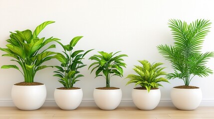 Interior Plants on White Wall