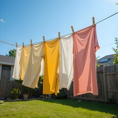 laundry drying on the clothesline