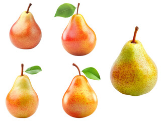 set of pears isolated
