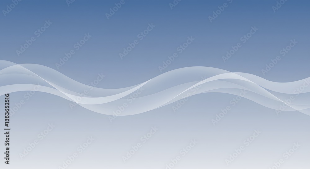 Poster Abstract Blue Background with Elegant White Wavy Lines Design