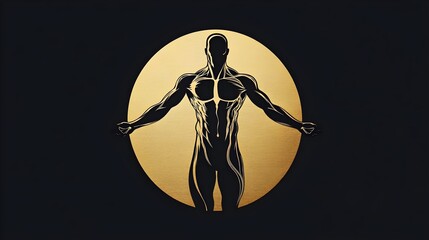 gold male body logo. represents power, strength, prestige, masculinity, confidence, and excellence. ideal for fitness brands, luxury fashion, personal branding, wellness industries, and premium servic