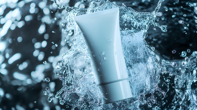 Energizing beauty product splash studio photography dynamic close-up skincare innovation